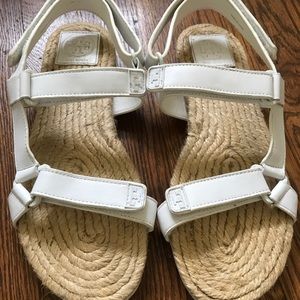 White Tory Burch Leather strap sandals size 9